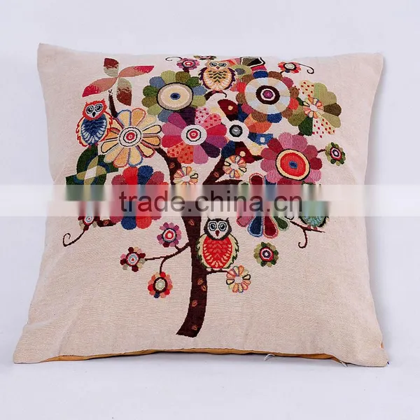 2016 Cute Owl Bird Silkscreen Polyester Fabric Square Custom Cushion Pillow photo-6