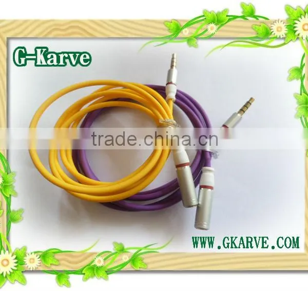 4 Grade DC3.5 Metal TPE Fashional M-f Extension Audio Cable With Multicolors