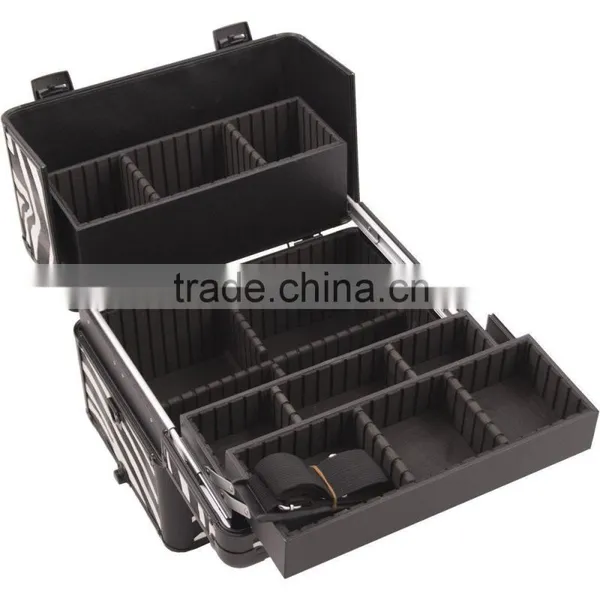 4-Wheel 2-in-1 Rolling Makeup Case With Easy-Slide and Extendable Trays, Includes Removable Tray and Extra Lid, 31-Inch, Smooth photo-6