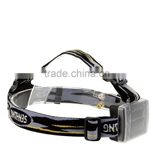 Double Tube Double Lights LED Headlamp Outdoor Headlight for Hiking Camping Night Fishing Riding Cycling by 3 * AA Batteries photo-4