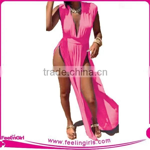 NO MOQ Breathable Front Opening Sexy Long Maxi Dress Quality Choice photo-3