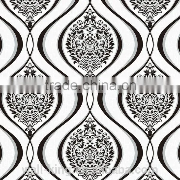 Chinese Royal Style Wallpaper Black and White photo-2