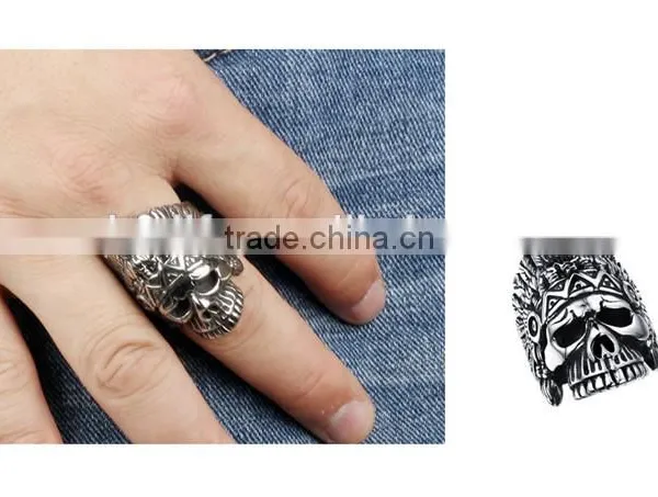 2016 Hot 316L High Quality Skull Finger Ring Man photo-6