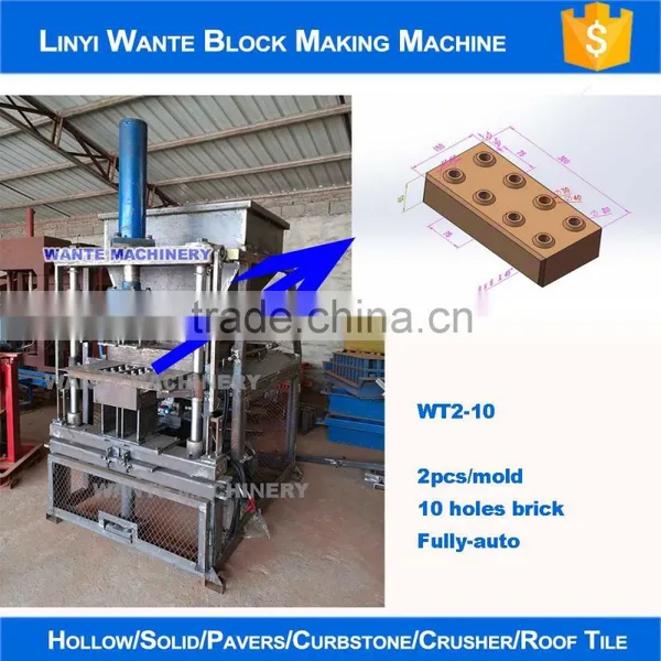 WANTE BRAND WT2-10 Clay Interlock Brick Making Machine for Making Clay Block photo-2
