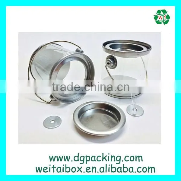 Reusable Stable Clear Transparent Plastic Gift Can With Metal Lid photo-4