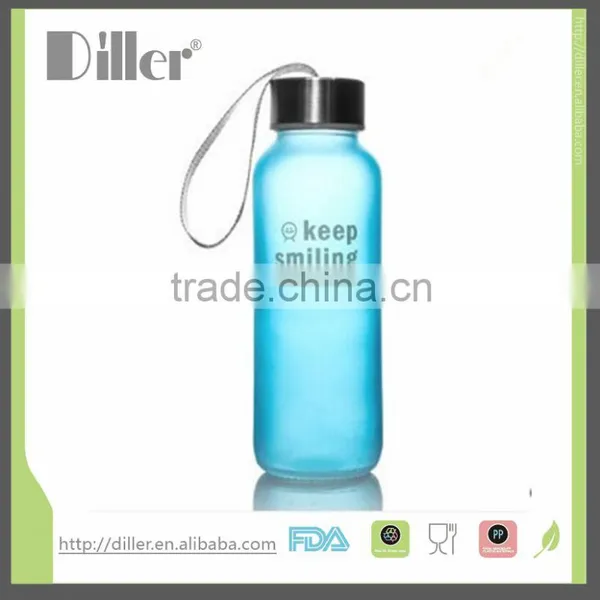 Eco Friendly Beautiful Frosted Cola Beverage Subzero Glass Water Bottle With Cap photo-2