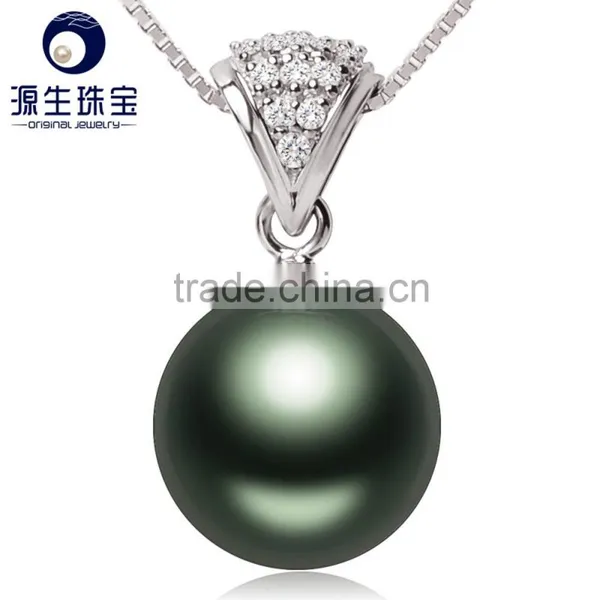 Jewelry Stores 9--10mm Saltwater Tahitian Black Pearls Pendant for Sales photo-2