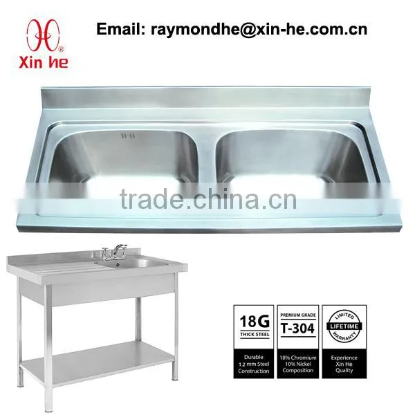 Commercial Catering Hand Wash Basin With Splashback, Wall Hung Stainless Steel Hand Wash Sink for Restaurant photo-5