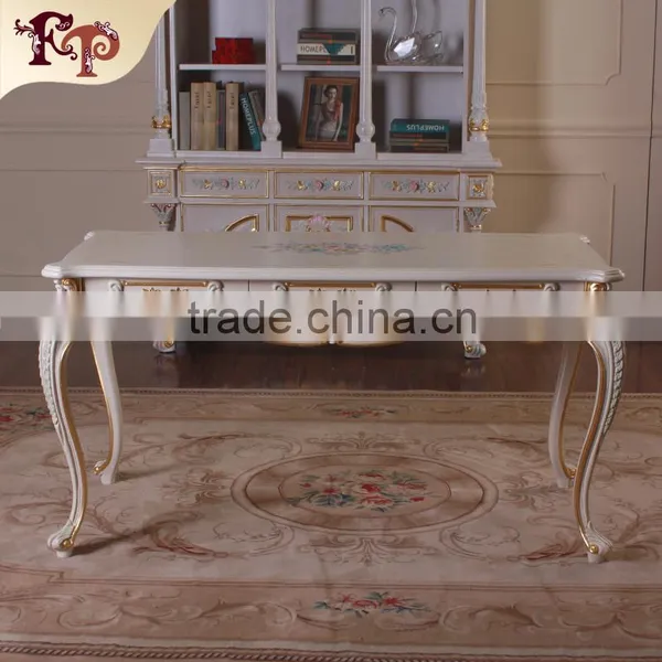 French Baroque Style Luxury Executive Office Desk/ European Classic Wood Writing Table/ Retro Furniture