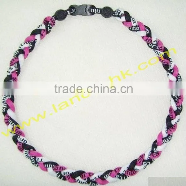 3 Ropes Titanium Baseball Sports Necklace & Bracelet for Gift photo-3