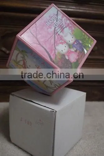 Hello Kitty Pink Acrylic Rotating Magic Photo Frame Cube 4"x4"