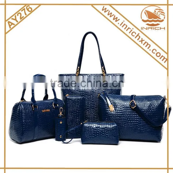 2015 China Wholesale 6pcs Leather Handbag Sexy Woman Fashion Handbag Quality Choice photo-2