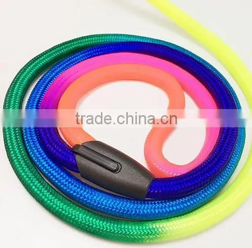 Pet Dog Cat Rainbow Colorful Nylon Collar Leash Puppy Lead Collar Bell Ring photo-4
