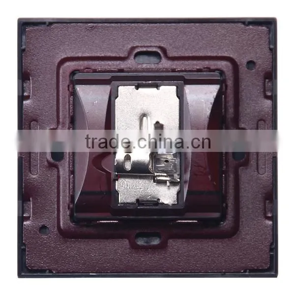 1 Gang Black Crystal Panel Wall Socket for TV 2 Colors photo-3