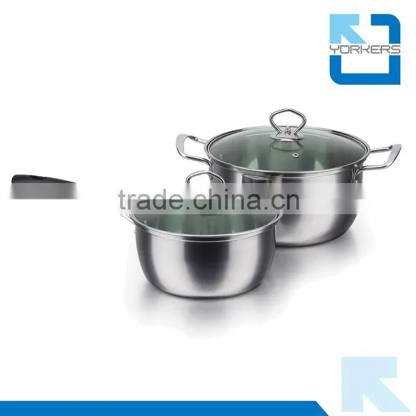 A Set of 410 Stainless Steel Soup Pot & Stockpot