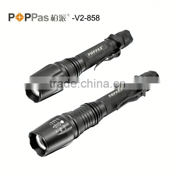 Hot Sale V2-858 18650 Battery Rechargeable Long Distance Torch Xm-l T6 Aluminum Led Flashlight Torch photo-6