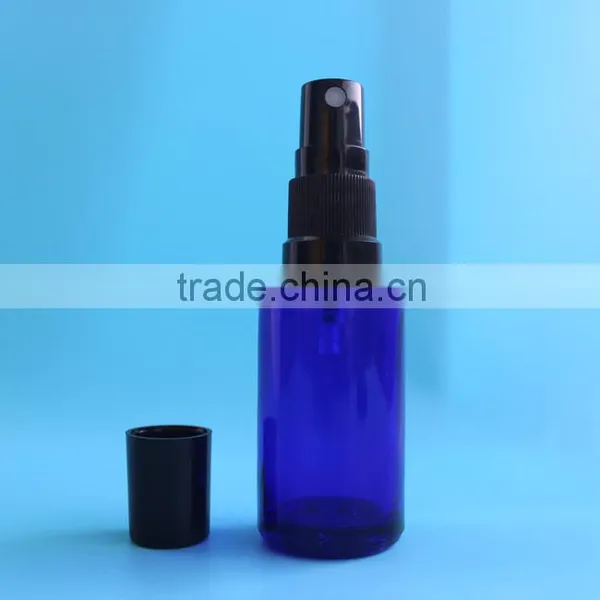 20ml Blue Boston Round Glass Bottle , Essential Oil Bottles With Pump photo-3
