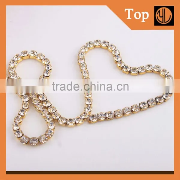 Wholesale Rhinestone Sliver&gold Plated Cup Chain in Roll photo-2