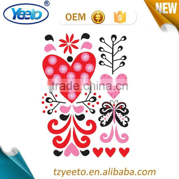 OEM Flower Decal Shinny Glitter PVC Wall Sticker photo-3