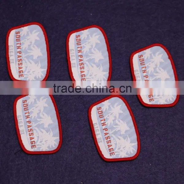 Custom Woven Patch For Garment Sew on Stick on Laser Cut Border photo-5