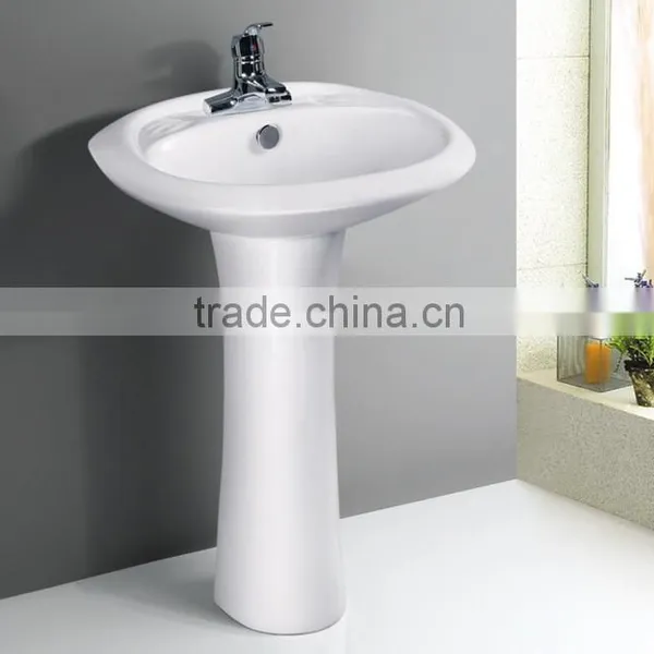 Ceramic Pedestal Basin /sink With Bright Surface photo-4