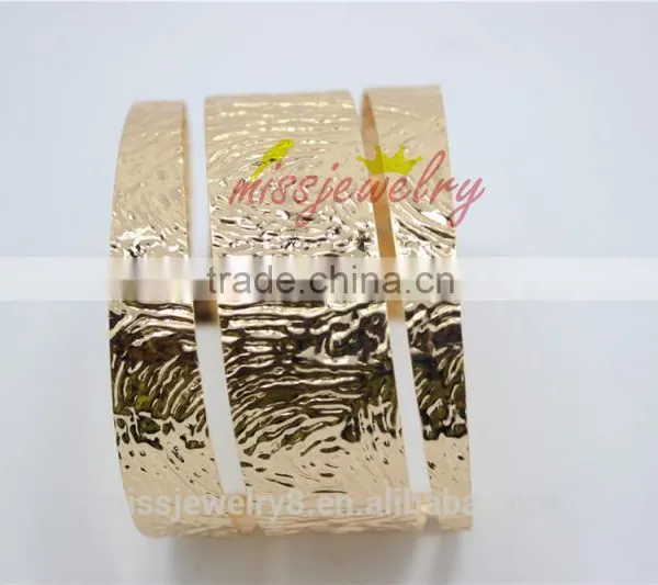 KC Gold Statement Punk Fashion Metal Hollow 0ut Wide Cuff Bangle Bracelets For Women Men for 2016 New Accessory photo-2