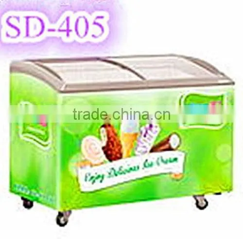 ELECTRIC Commercial Sliding Door ,double Glass Door Ice Cream Freezer photo-2
