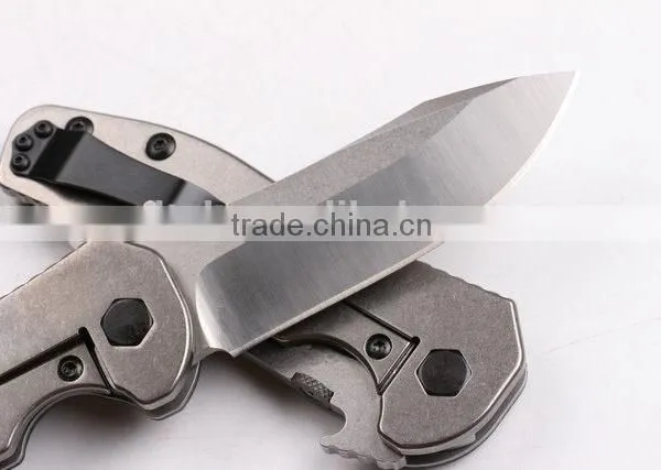 OEM Grey Titanium Alloy Folding Camping Knife photo-3