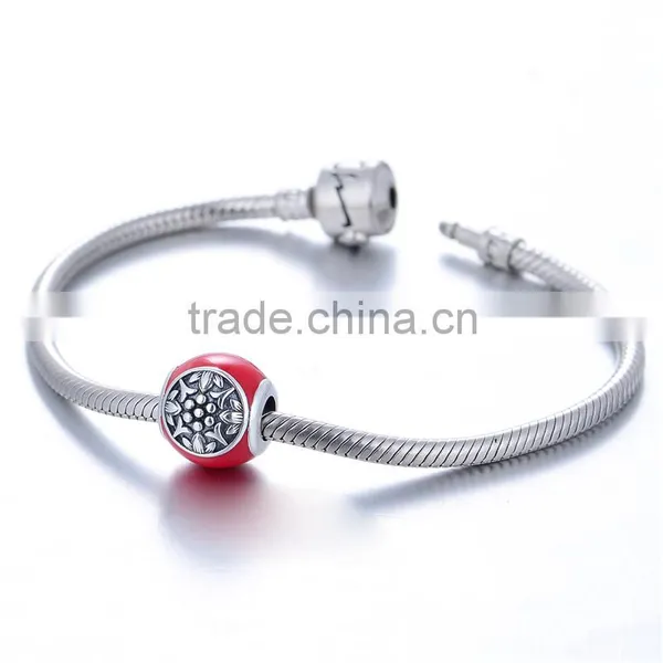 925 Sterling Silver Red Enamel Charms Wholesale Jewelry photo-6