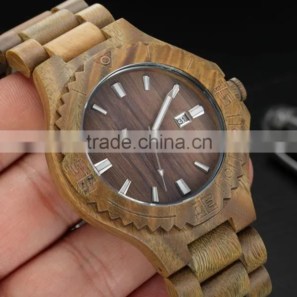 2016 Fashion Quartz Bamboo Wood Watch Mens Wooden Watches photo-6
