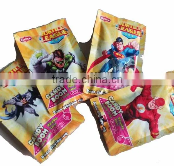 Super Heroes Popping Candy(5g) With Lollipop(10g) 15gx24pcsx12boxes
