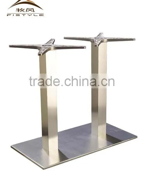 Double Foot Aluminum Square TubeTable Base Outdoor Dining Table Base photo-2
