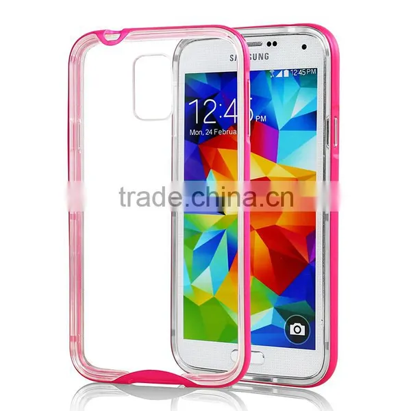 Soft Tpu Armor Cover for Samsung Galaxy s5 Transparent Tpu pc Frame Case Cover