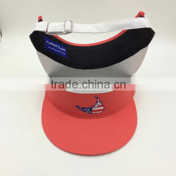 Wholesale Customize Design Your Own Logo Red Sun Visor With Embroidery photo-5