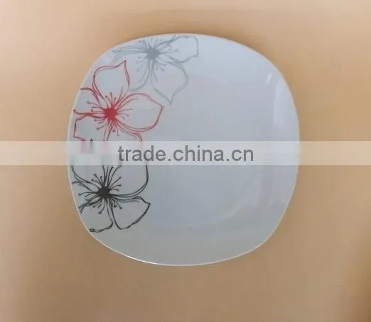 10.5 Inch Dinner Plate Hotel Restaurant Square Big Dinner Plates Dishes Custom Printed Plate photo-3