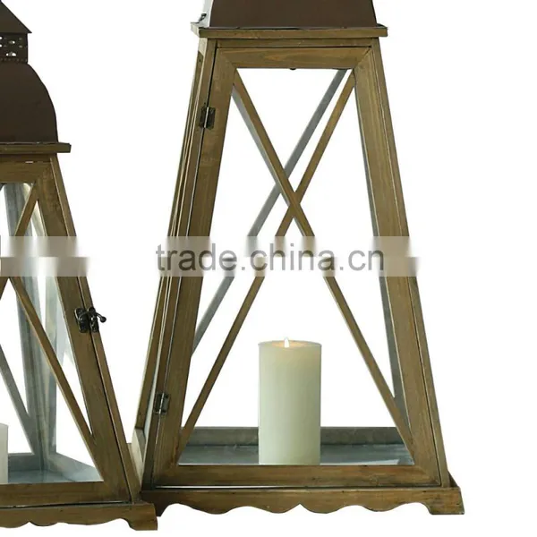Hurricane Wooden Candle Holder Wooden Lantern With Glass Manufacture of Stylish photo-5