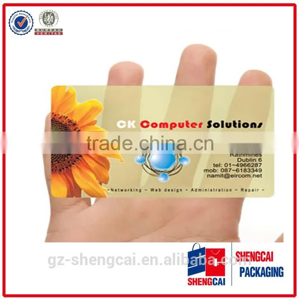 China Supplier Custom Logo Transparent Plastic Business Cards Cheap Business Card Printing