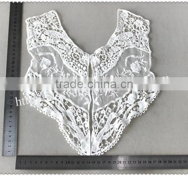 Hot Sale Fashion White Hollow Embroidery Cotton Neckline for Apparel photo-6