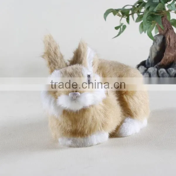 Handmade Real Fur Rabbit Animals Toy photo-5