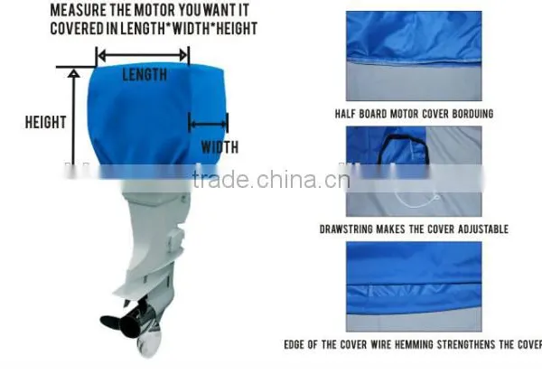 300D Polyester waterproof half Outboard Motor Cover Engine Cover