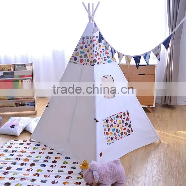 Wholesale White Cotton Canvas Children Kids Play Teepee Tent photo-4