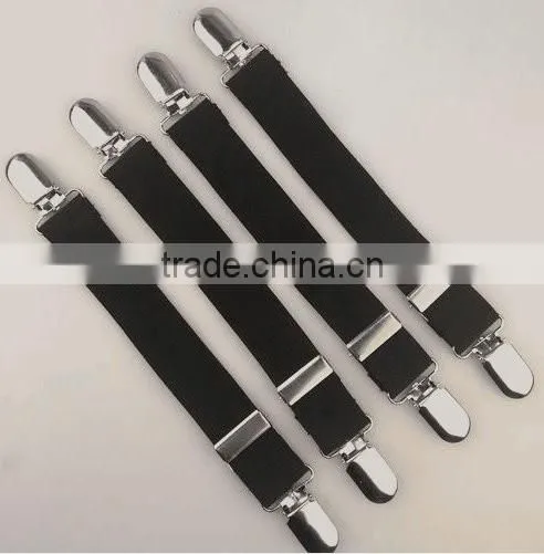 4 Pack Metal Clasp Elastic Sheet Gripper Bed Straps Fasteners Suspenders photo-2