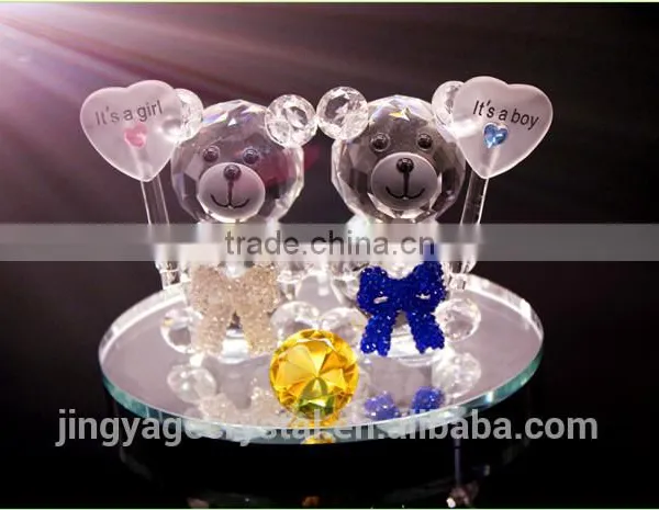 Fashion and Good Quality Quran Wedding Crystal Heart Double Bear Model Gifts in China photo-2
