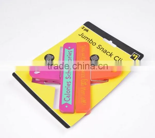 Jumbo Size PK/2 Plastic Handy Food Bag Clips Grip Clamp for Chip Coffee Snack Cereal Bread Keep Dry Fresh photo-2