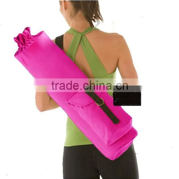 Large Capacity Drawstring Cotton Yoga Mat Bag for Shoulder Carring photo-4
