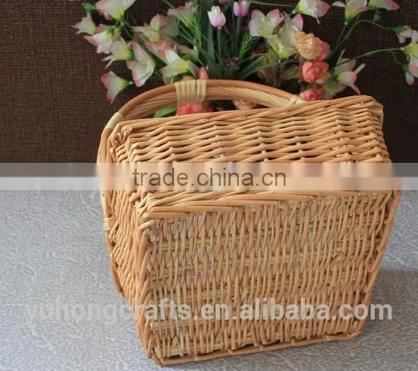 Storage Willow Basket With Handles Convenient For Picnic photo-5