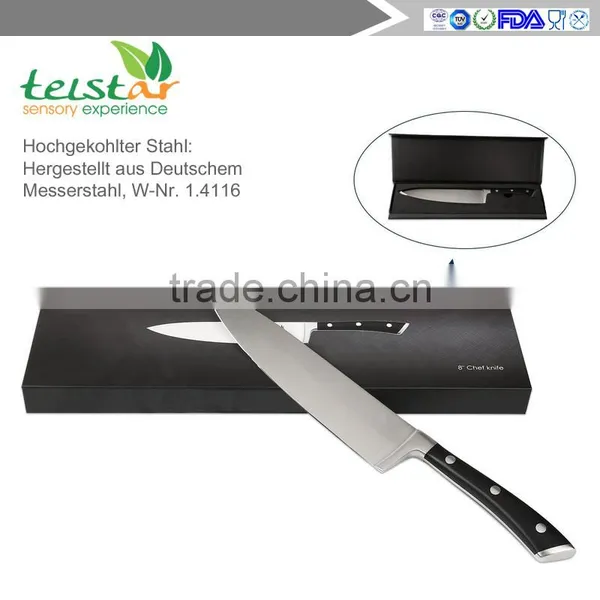 8 Inch Chef's Knife High Carbon Steel: Made of German Brass, W-Nr. 1.4116 photo-6