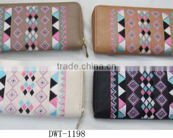 Fashion Hot Popular Lady pu Leather Around Geometrical Zipper Purse photo-5