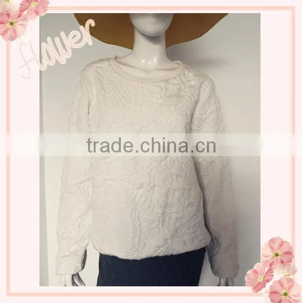 Ladies' Jacquard Fabric O-neck Sweatshirt photo-2