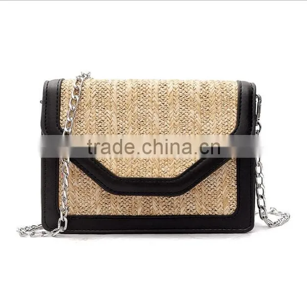 Zm50218b Europe Fashion Lady Single Shoulder Bags Simple Cross Body Straw Bag Women photo-6